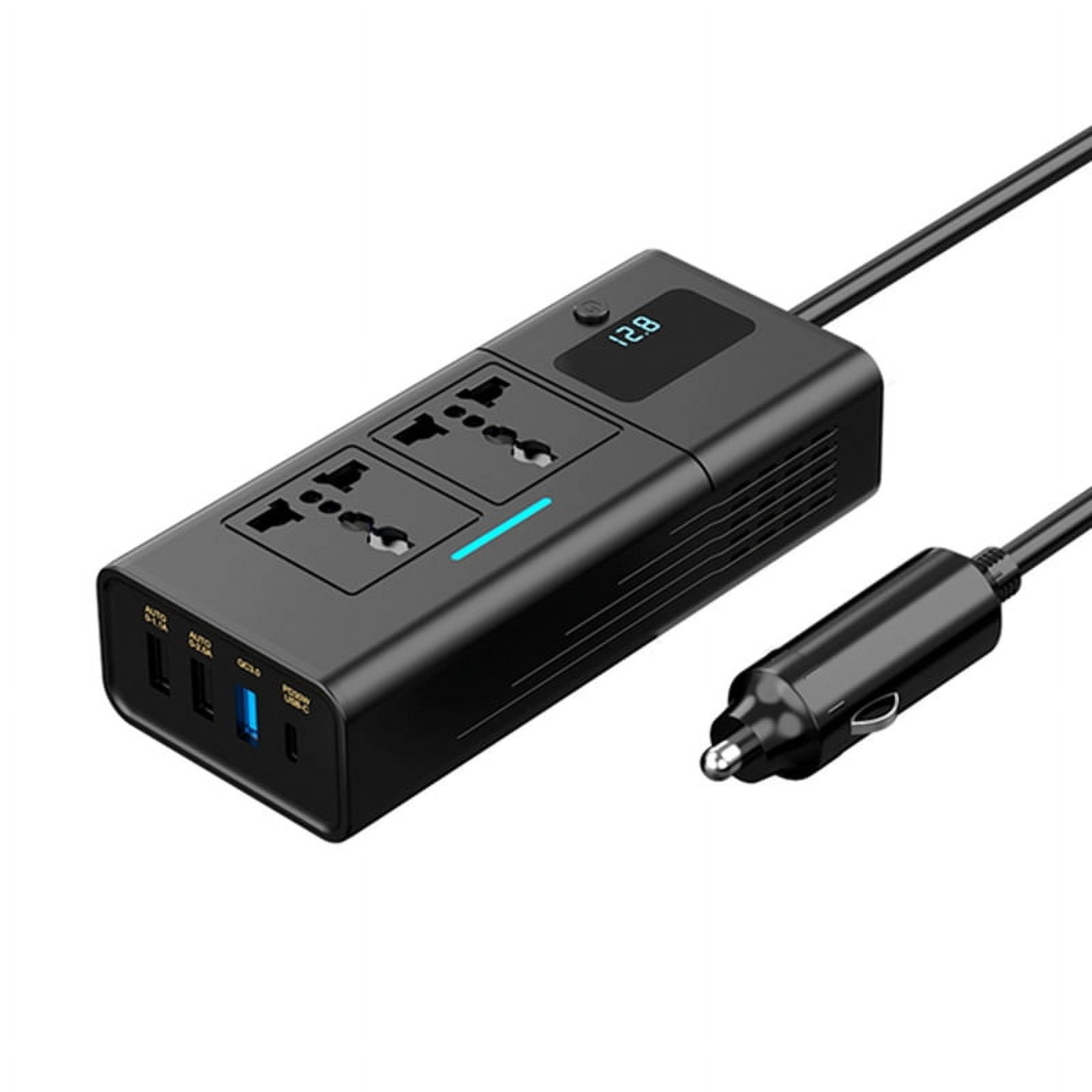 200W Car Inverter DC 12V to AC 220V Inverter PD QC3.0 4USB Ports Dual ...