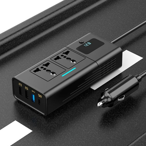 200W Car Power Inverter with 110V AC Outlet, USB QC3.0 and PD Fast ...