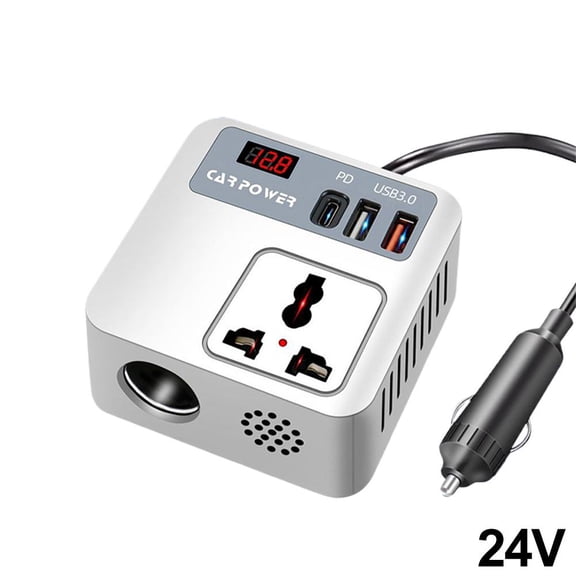 200W Car Power Inverter,12V/24V to 220V Universal Car Adapter with 4.2A Dual USB Ports & UK AC Socket,Car Charger Power Converter with Overload/Short Circuit/Low Voltage Protection