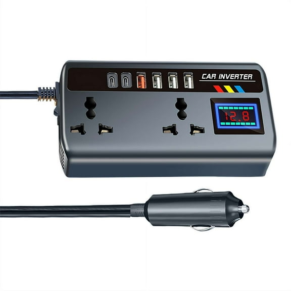200W Car Power Inverter, Car Plug Adapter Outlet with USB-Fast Charger Power Inverter for Vehicles