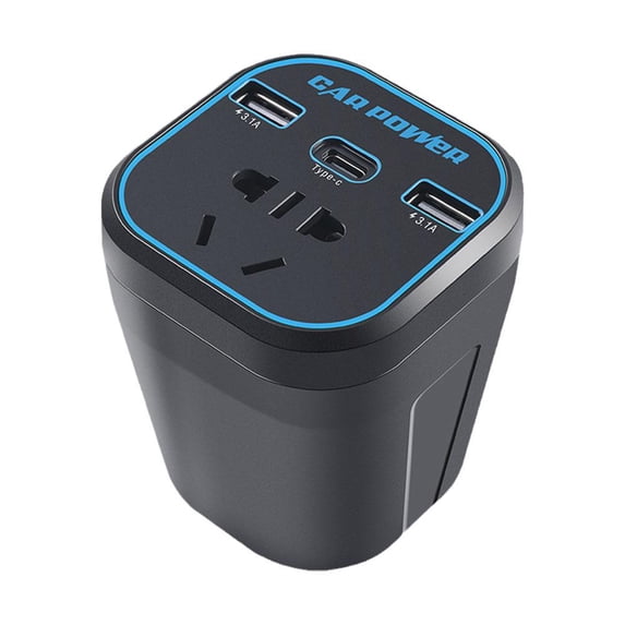 200W Car Power Inverter DC 12V/24V to AC 220V with USB 3.0 Port Smart Display and Auto Safety Shutoff for Vehicles and Home Electronics