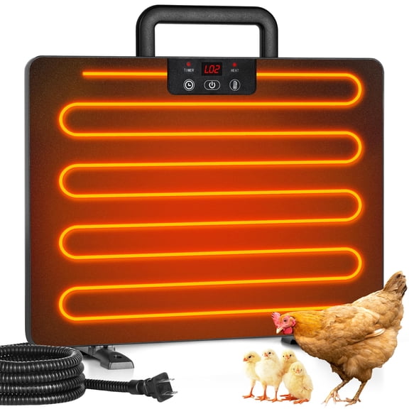 200W Chicken Coop Heater, with Remote Control Timing Function, Adjustable Temp, Light, Perfect Chicken Coop Accessories Kitten Puppy Pets for Winter