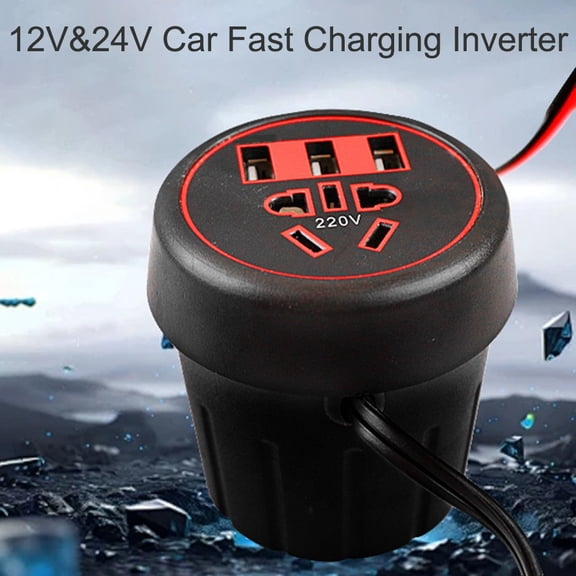 200W Converter Power Inverter Dc 12V/24V To Dc 110V/220V Invertor Ports Adapter
