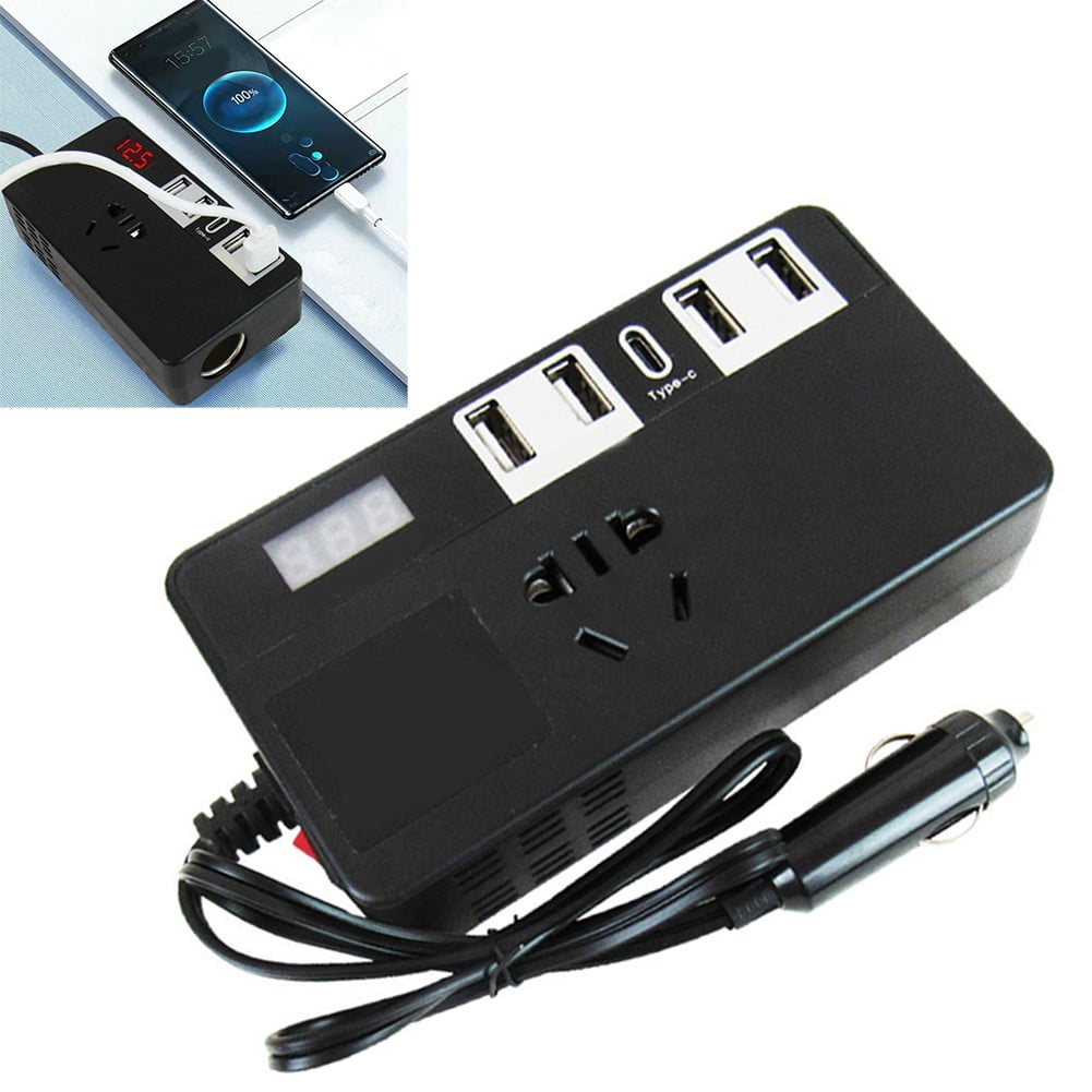 200W Converter Power Inverter Dc 12V/24V To Dc 110V/220V Invertor Ports Adapter