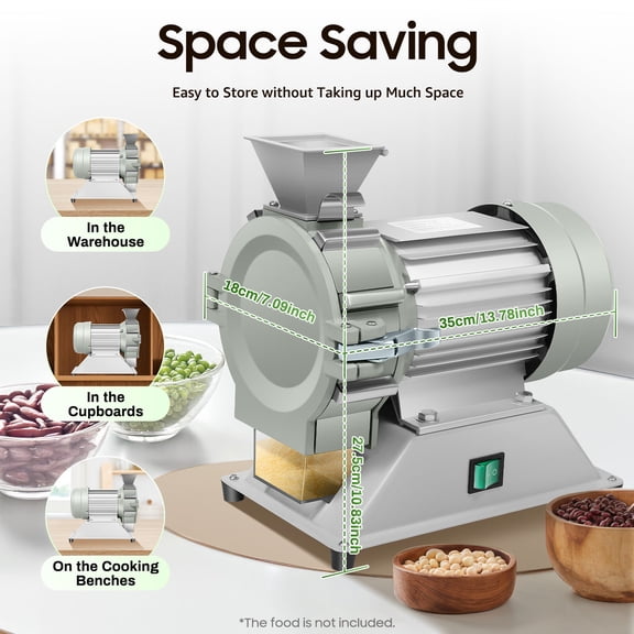 200W Electric Micro Plant Mill Electric Micro Plant Grinding Machine Soil Pulverizer, Electric Herb Grain Grinder Grain Flour Mill Spice Mill Grinder Corn Beans Powder Machine