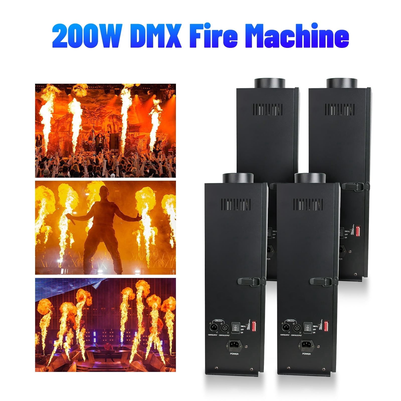 Fire Effects Machine 200W Fire Effect Machine,Hexagonal Flame Thrower Stage Effect DMX512 ...