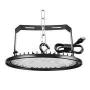 200W LED High Bay Light 34,000LM, 5000K Daylight UFO High Bay LED Shop Lights with Plug 5 Cable US Plug, U Bracket, IP65 Waterproof Lamp, 70000+ Hours Lifetime, Commercial Workshop Garage granary Li