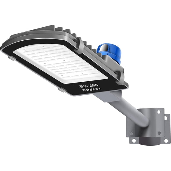 200W LED Street Light Outdoor, Dusk to Dawn with Photocell Sensor, 9600LM 6000K, IP65 Waterproof AC Powered Yard Light, Wall & Pole Mount Security for Garage Warehouse