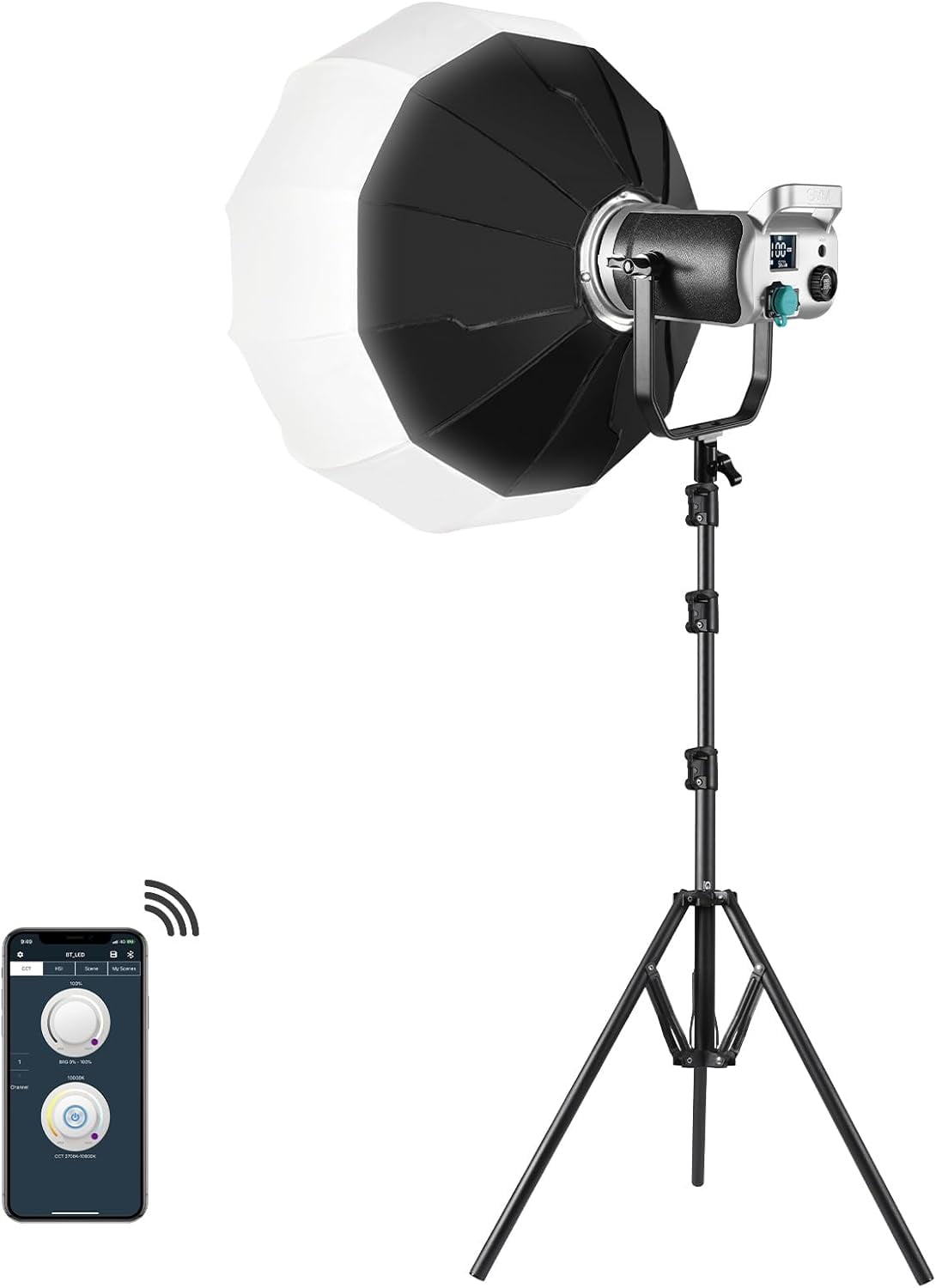 200W LED Video Light with Lantern Softbox, SD200D Photography Studio ...