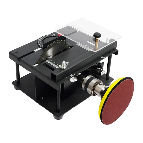 200W Mini Table Saw Electric Bench Saw 1000-3000RPM Cutting Tool Machine Adjustable Speed Bench Saw with 110mm Blade & 35mm Depth DIY Woodworking & Crafting