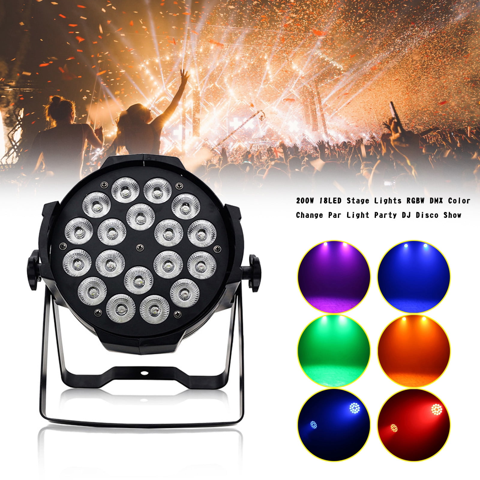 200W Moving Head Light, 200W 18LED Stage Lights RGBW DMX Color Change ...