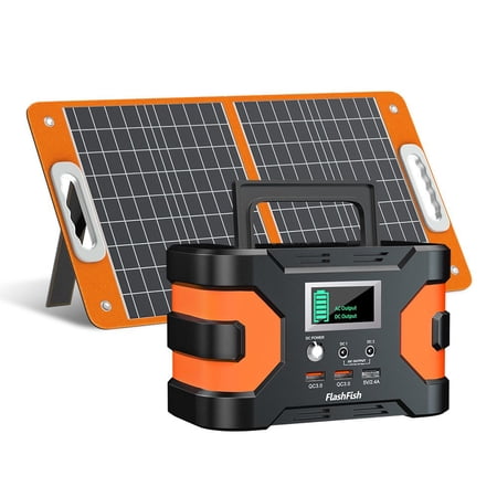 200W Peak Portable Power Station 166Wh CPAP Battery Backup Pack with 60W Foldable Solar Charger, 45000mAh, AC, USB & DC Outputs, Lightweight for Outdoor, RV, Camping, Travel