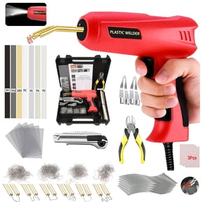 200W Plastic Welder, 2 in 1 Plastic Welding Kit Plastic Repair Welder Kit 1200PCS Hot Stapler Soldering Gun with 56PCS Plastic Rods Car Bumper Repair Kit for Most Plastic Repair