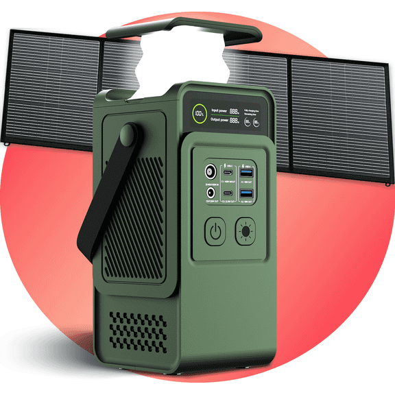 200W Portable Power Station with 100W Solar Panel Charging Kit, 200Wh Power Bank LiFePO4 Battery, Fast 150W Charging, 4 lb,for Outdoor Activities and Emergency Situations,same to c300 dc