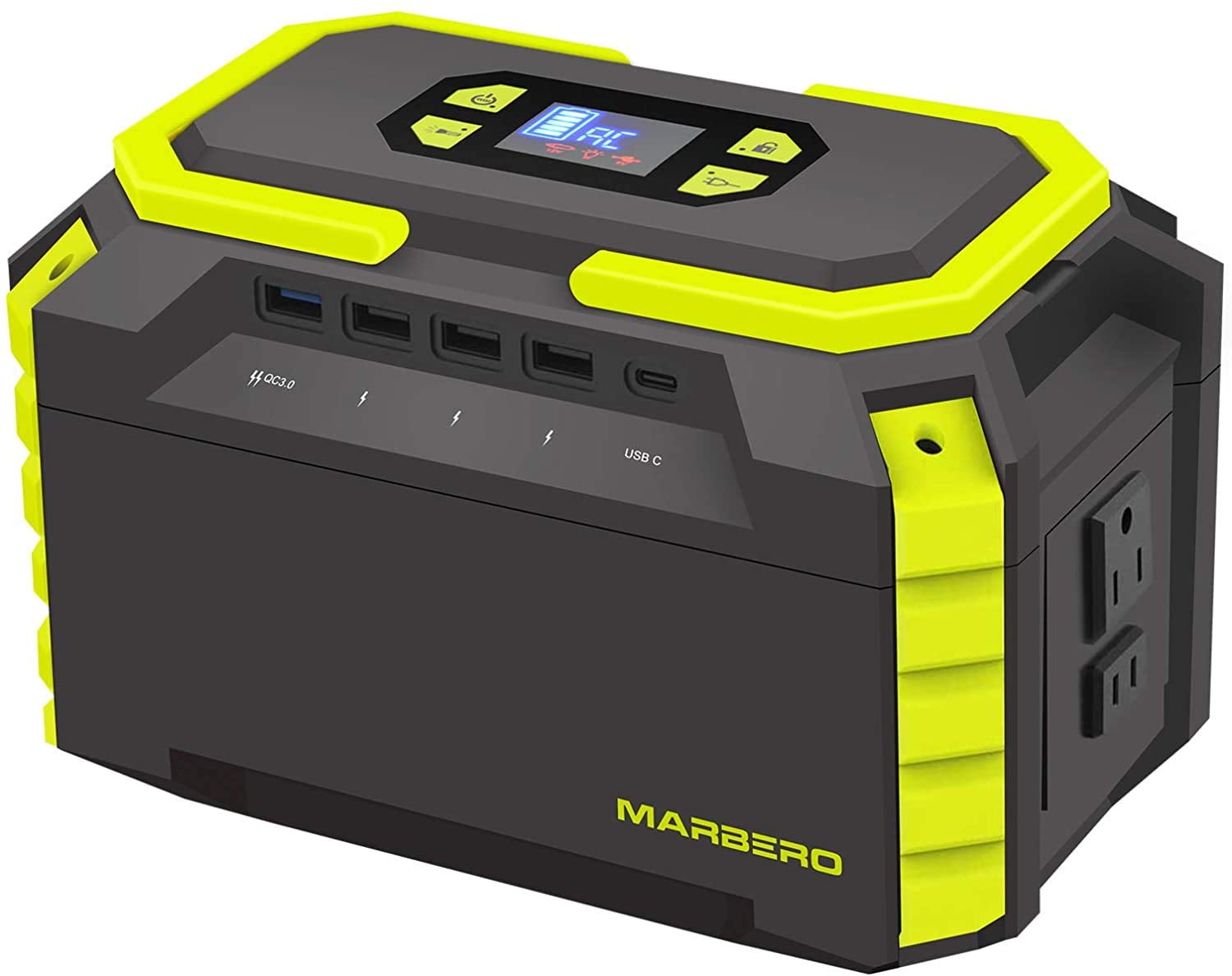 200W Portable Power Station 222Wh 60000mAh Backup Lithium Battery Power Supply Solar Generator with 2 110V AC Outlets/2 QC3.0 LED Flashlights for CPAP Home Camping Emergency Backup