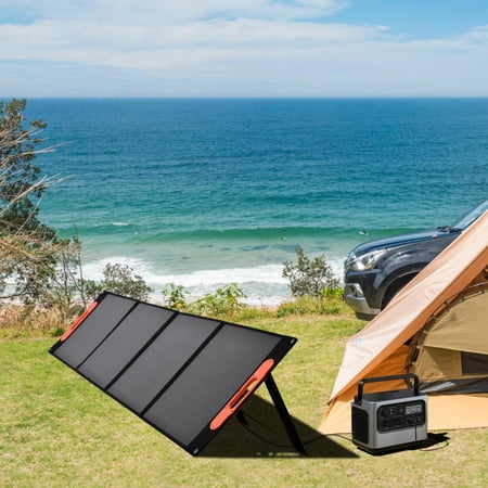 200W Portable Solar Charger, Foldable Solar Panel with 23.5% Efficiency, IP65 Waterproof Design with QC3.0 for Outdoor Emergency