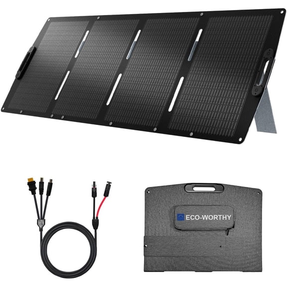 200W Portable Solar Panel for Power Stations,IP65 Waterproof & Lightweight with Adjustable Kickstand,23% High Efficiency Foldable Solar Panel for Outdoor RV Camping Off Grid Emergency