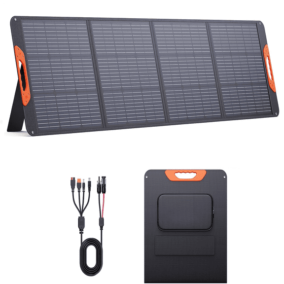 200W Portable Solar Panels for Powers Stations, Foldable & Lightweight with Kickstand, USB C PD3.0 & USB-A QC3.0, MC4 & Multi-Output for Solar Generators, RVs, Camping, and Outdoor Use