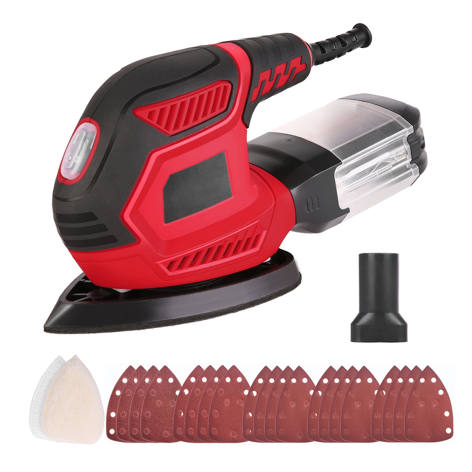 200W Power Detail Sander, Compact Sander Efficient Dust Collection System with 2pcs Polishing