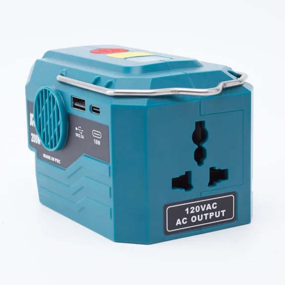 200W Power Inverter for BOS*CH 18V Lithium Ion Battery Adapter with 110V~230V AC Outlet with USB LED Light No Battery