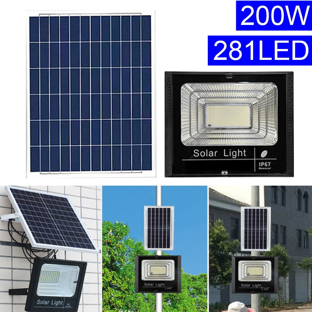 200w Solar Led 200W Solar LED Street Light Floodlight Outdoor Garden Wall Lamp IP67 w ...