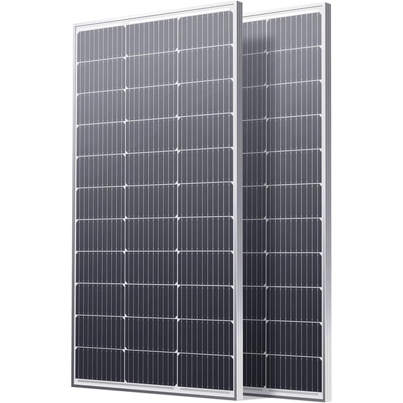 200W Solar Panel, 2Pcs 100 Watt Solar Panel with High-Output Design, High Efficiency Monocrystalline PV Module,RV Essentials,Ideal for RV, Van,Marine, Rooftop,Home,Off-Grid,12V/24V System