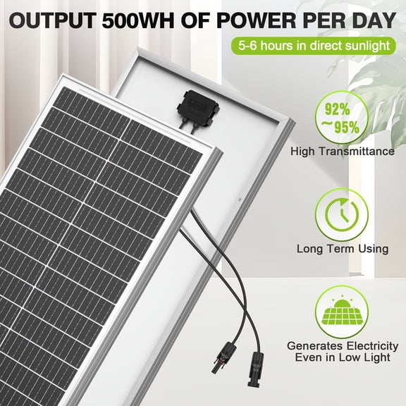 200W Solar Panel Kit 2x100W 12V Monocrystalline High-Efficiency Off-Grid PV Power for RV Car Boat Home Battery Outdoor Camping Farm Shed