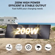 SolarPlay 200W Solar Panel, ETFE-Coated & Monocrystalline, 23.4% Efficiency, Foldable IP65 Waterproof Power Backup for RV, Home, Outdoor Use