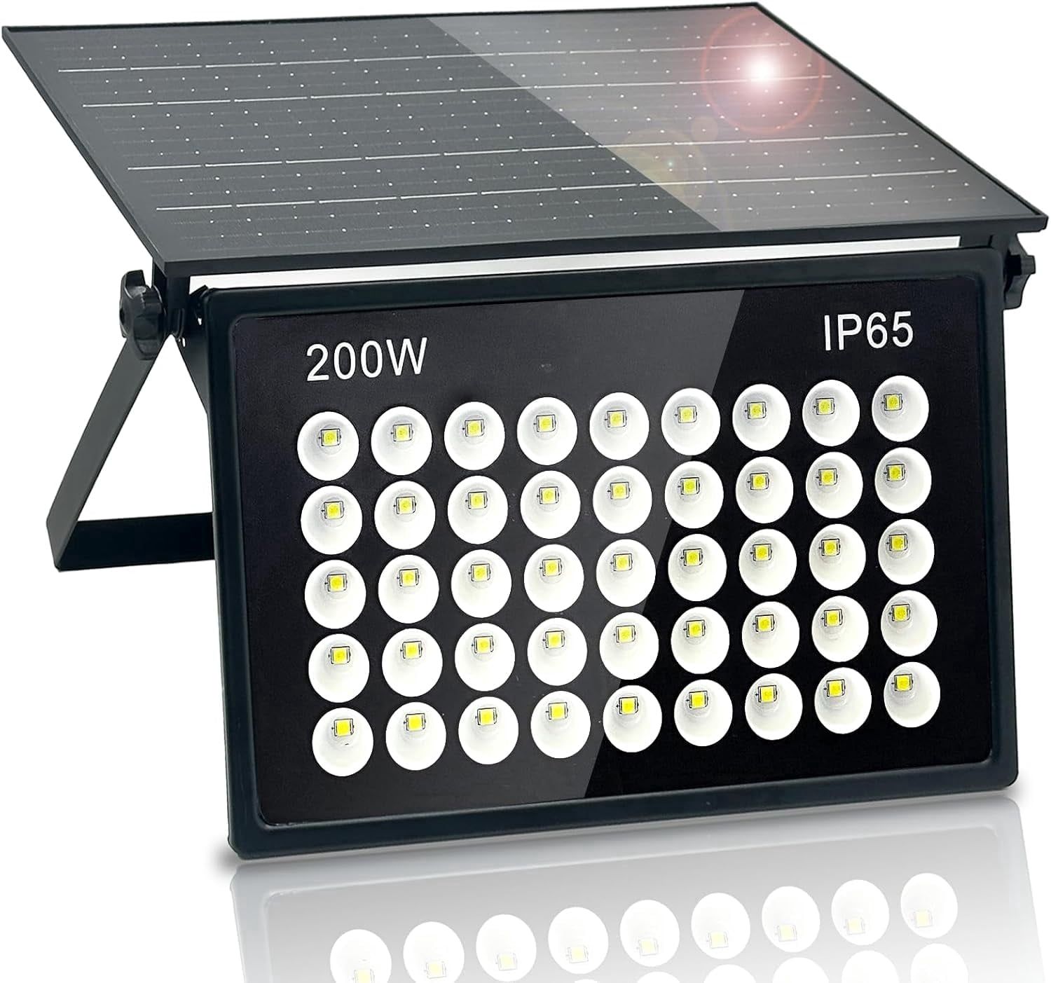 Indmird 200W Solar Powered Security Lights, Solar Lights Outdoor Waterproof, Dusk to Dawn  6500K Cool White, for Porch, Patio, Yard, Garage, Garden