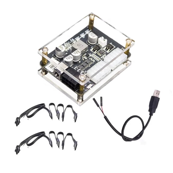 200W Source HDD SSD Psu 12vDC-SATA Mini Computer Mini PC Hard Disk External Power Module Power on with PC HTPC NAS