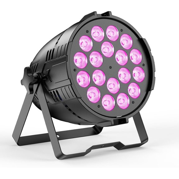 200W Stage Lights, RGBWAL 6IN1 Par Lights, Professional 18 LED DMX512 Sound-Activated Controlled LED Par Can, 6/10CH Uplights for Theater Studio Concert Stage DJ Party