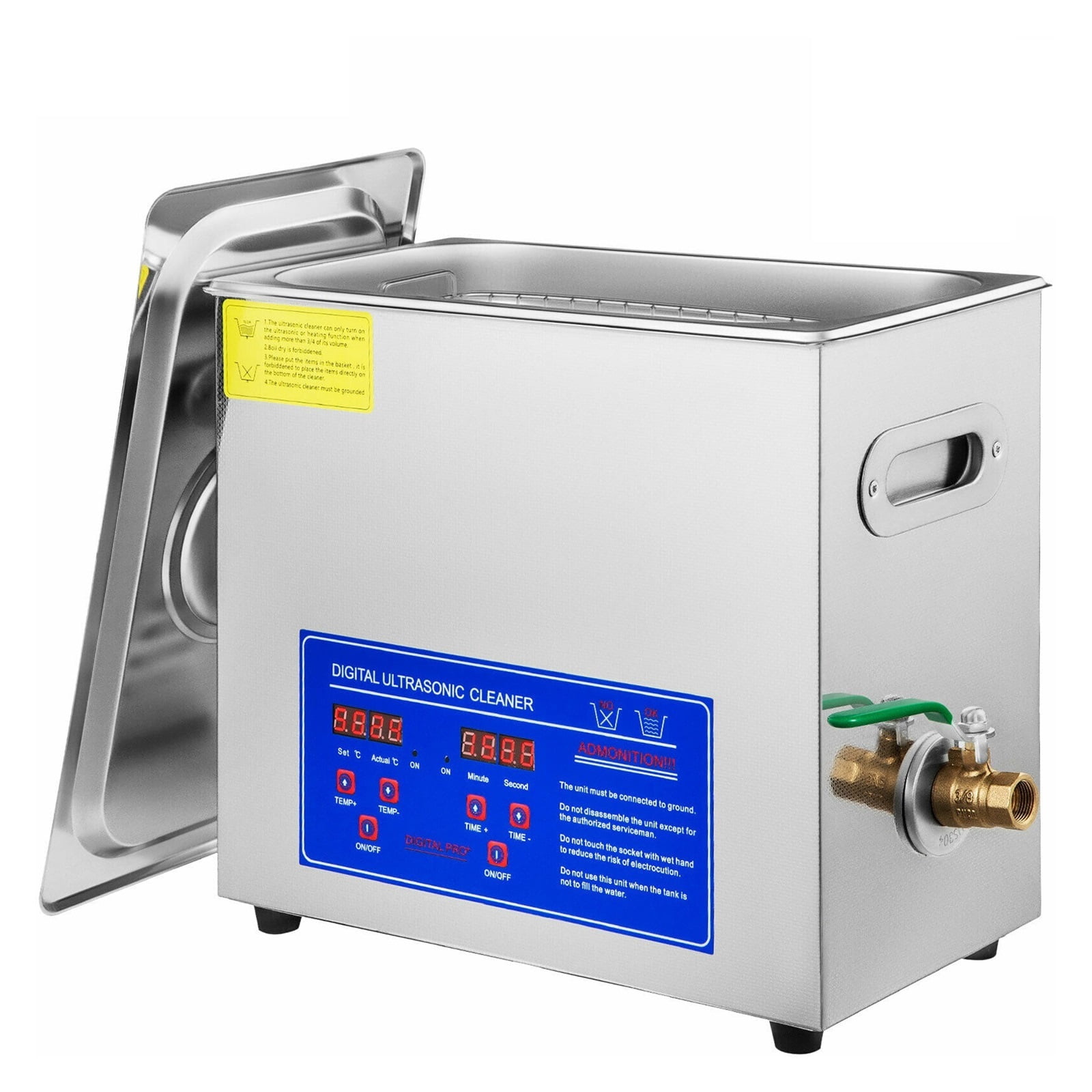 200W Ultrasonic Cleaner Jewelry Cleaner Heater Timer 6L Tank Bath Cleaning Machine Industry Stainless Steel Equipment