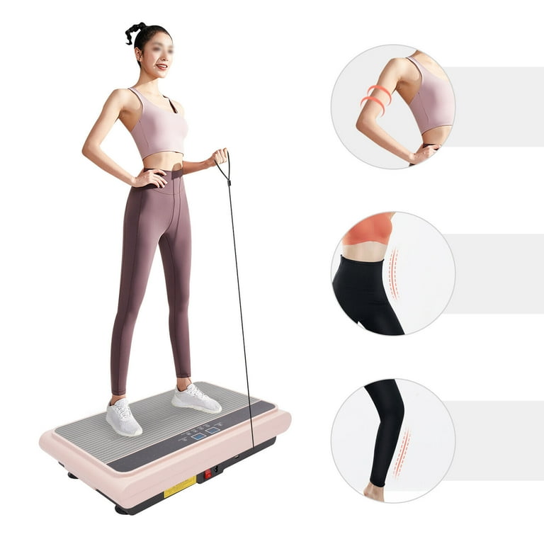 200W Whole Body Vibration Plate Vibration Platform Plate Maximum Weight 120kg Pink 110V