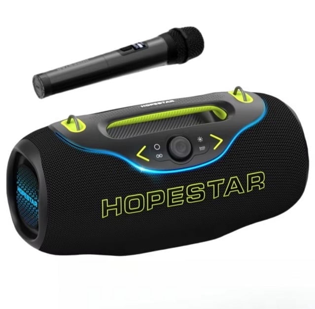 200W Wireless Bluetooth Speaker with 1Microphone, RGB Lights , 10M Range, Black