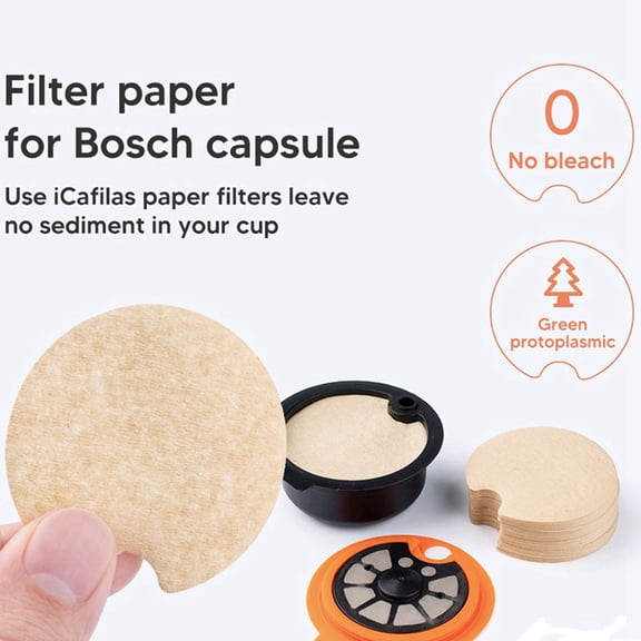 200X Disposible Paper Filter for Reusable Coffee Capsule Protect From Block Keep Capsule for Cleaning