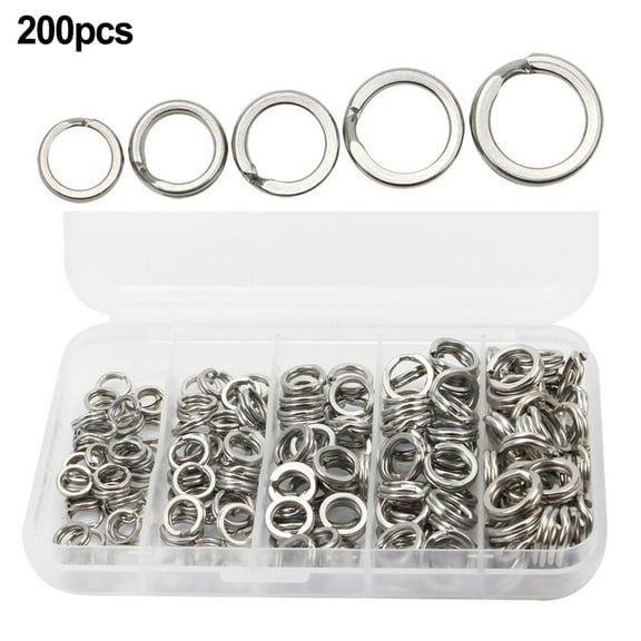 200X Stainless Steel Split Ring Fishing Tackle Ring for Blank Lures Crankbait