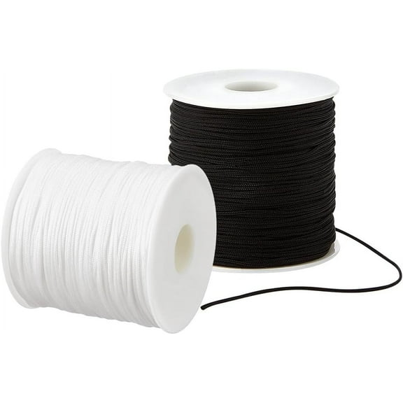 200Yards Nylon Bracelet String 1mm Nylon Thread String Beading Thread Black White Chinese Knotting Cord