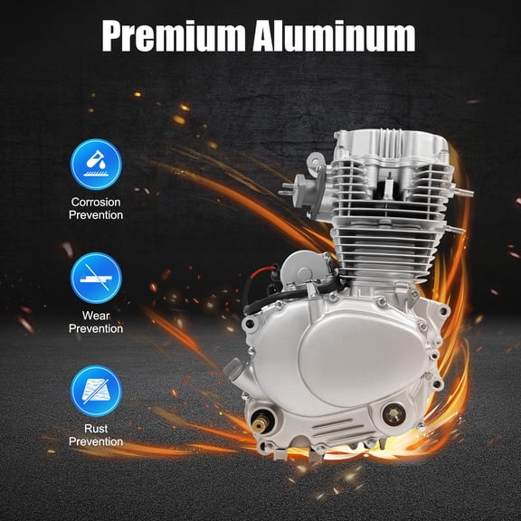200cc 250cc 4-Stroke ATV Engine Motor Assembly, Complete Single Cylinder Air Cooled Power Unit With Kick And Electric Start For Quad Bikes