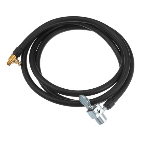 200cm 78.74" Tire Tyre Inflator Pump Hose with Locking Air Chuck for Car Motorcycle Black