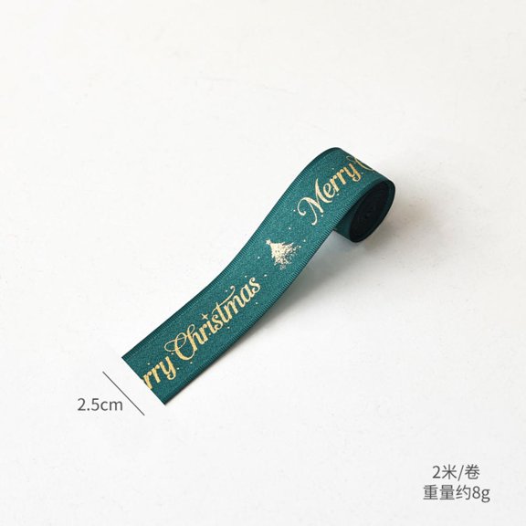 200cm Christmas Ribbon Merry Christmas Letter Printed Ribbons DIY Wreath Xmas Gift Wrapping Bow Wedding Christmas Decoration