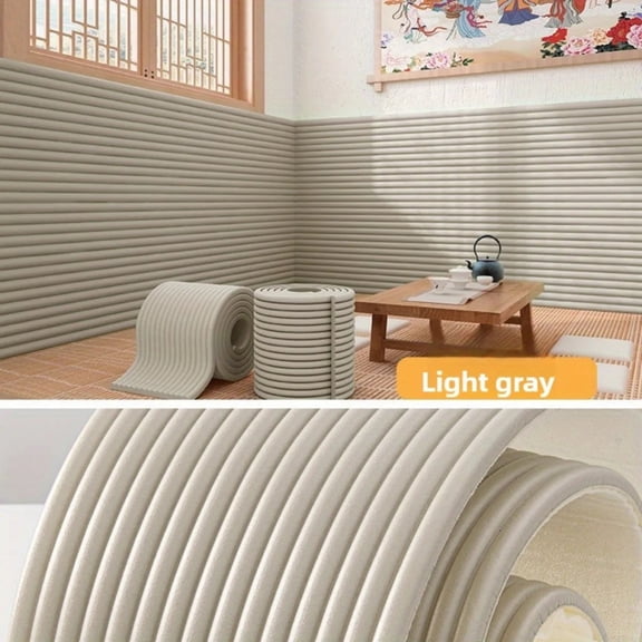 200cm X 20cm Thickened and Upgraded Self-Adhesive Anti-Collision Corner Guard - with Modern Normcore Stripes Design Peel and Soft Soft Edge Protector, DIY Cut and Cut Detachable Wall Protection Room