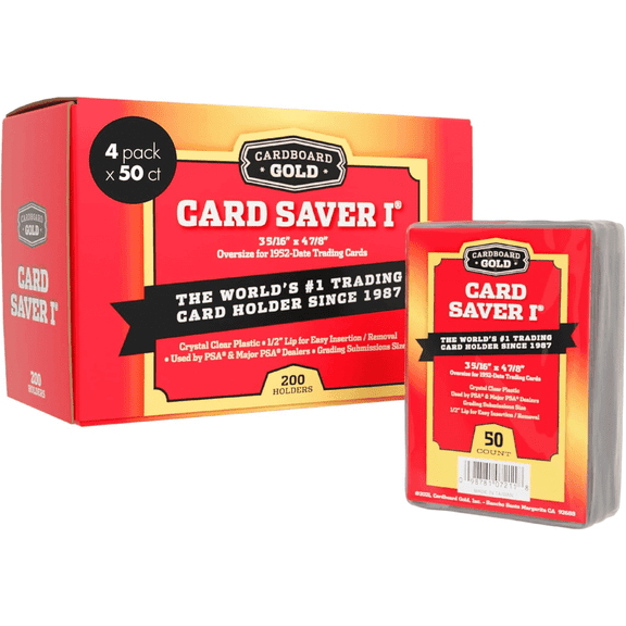 200 Count - Cardboard Gold Card Saver 1 - Semi Rigid Card Holders | PSA BGS SGC Grading Submissions