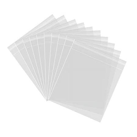 200ct Clear Plastic Bags with Sealing Labels, Self Sealing OPP Cellophane Bags, Clear Treat Bags for Bakery Cookies Candy Decorative Wrappers (5'' x 5'')