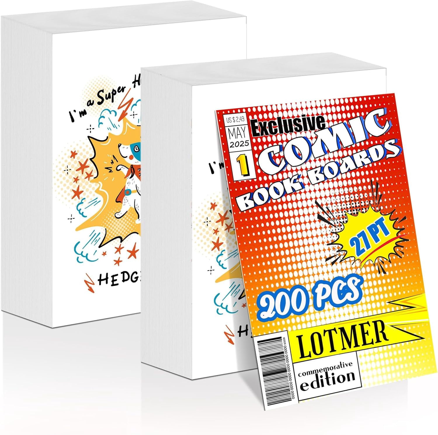 200ct Comic Book Boards, 27PT Extra Thick Acid-Free Backing Board Size ...