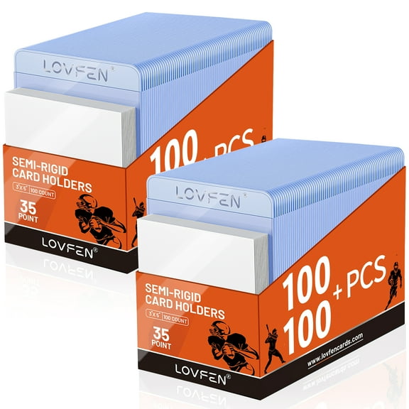 200ct Semi Rigid Card Holders & 200ct Card Sleeves for PSA, SGC, BGS, CSG Graded Card Submissions, Semi Rigid Card Sleeves, Baseball Card Protectors, PSA Graded Card Sleeves for Trading Card