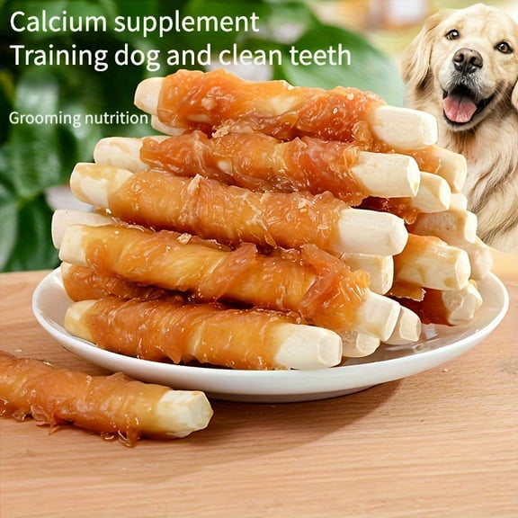 200g/400g(7.05oz/14.1oz) Chicken Wrapped Milk Calcium Stick, Dog Treats For Small, Medium, & Large Dog - Made With Chicken And Milk, Healthy, Easily Digestible