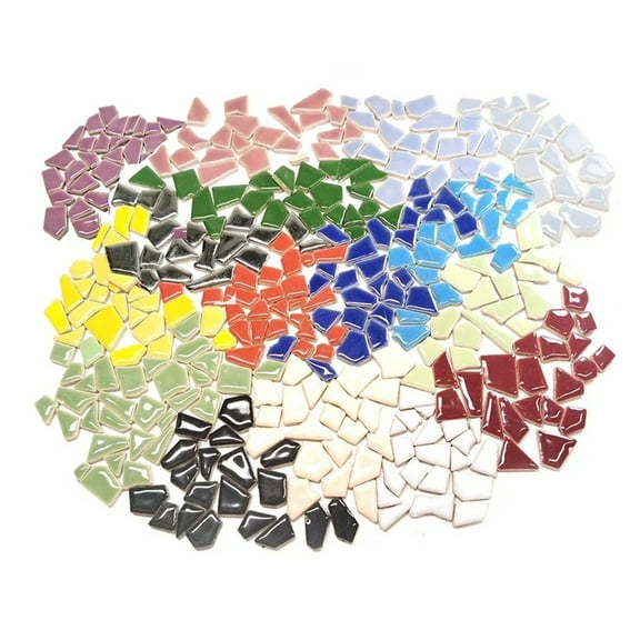 200g/7.05oz(Approx. 155-170pcs) Porcelain Mosaic Tiles 1-2.5cm 0.4mm Thickness Ceramic Mosaic Stones DIY Mosaic Craft Material