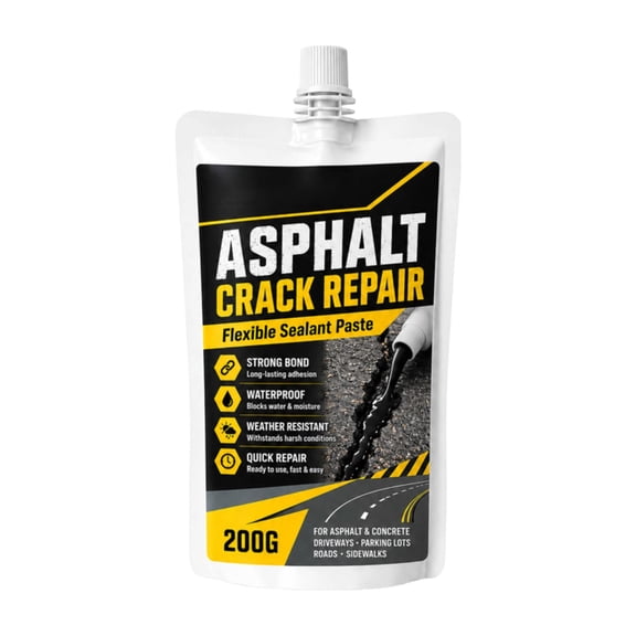 200g Asphalt Crack Filler Pavement Repair Kit with Applicator Scraper, Flexible Waterproof Driveway Crack Sealer for Road & Patio Repair