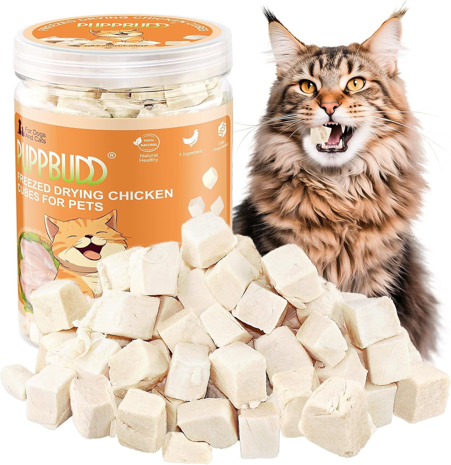 200g Freeze-Dried Chicken Cat & Dog Treats - Crunchy Chicken Snacks for Cats, Natural Pet Training Rewards