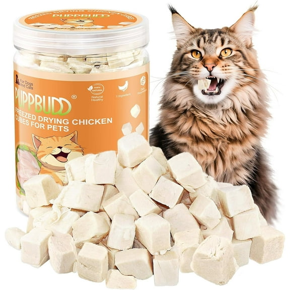 200g Freeze-Dried Chicken Cat & Dog Treats - Crunchy Chicken Snacks for Cats, Natural Pet Training Rewards